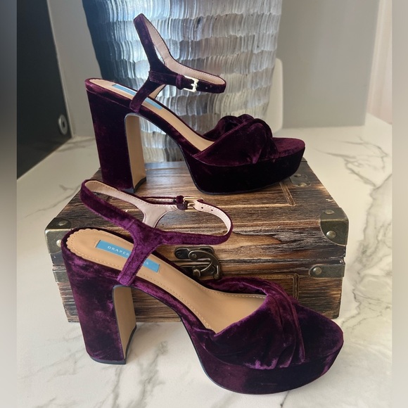 Draper James Paloma Platform Heels in Burgundy - Picture 10 of 12